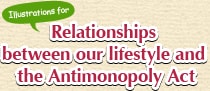Illustrations for Relationships between our lifestyle and the Antimonopoly Act