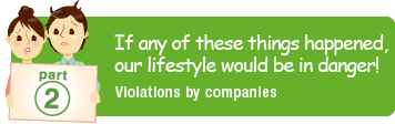 If any of these things happened, our lifestyle would be in danger! Violations by companies