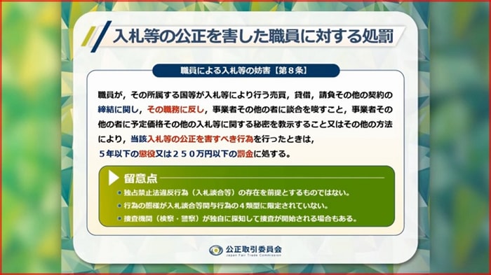 入札談合等関与行為防止法の概要