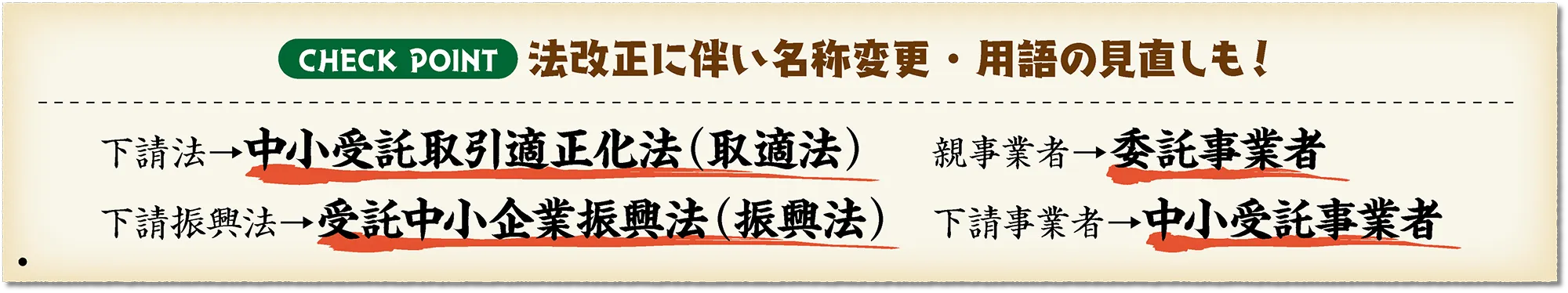 法改正に伴い名称変更・用語の見直しも！